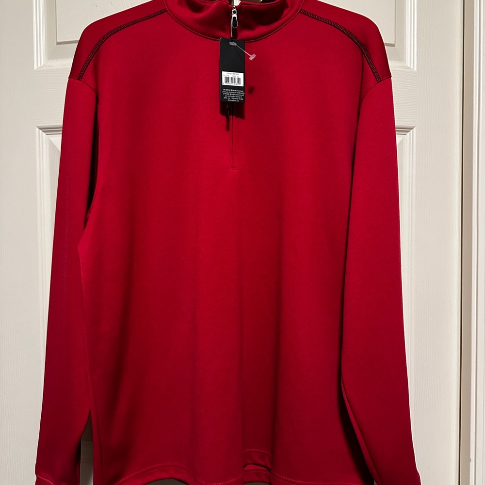 Pebble Beach Red Zip Up Sweater